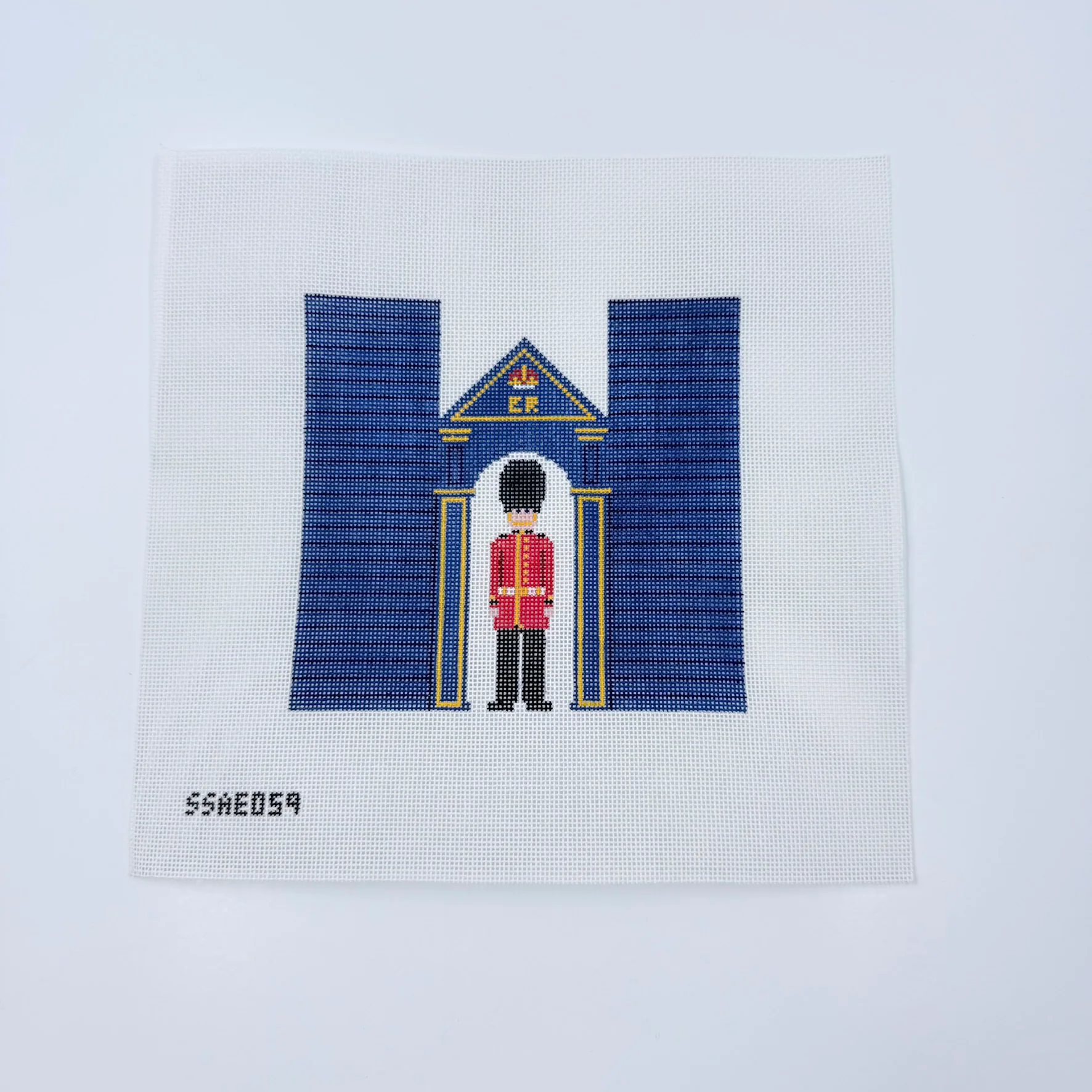 3D London Guard Sentry Box Needlepoint Canvas
