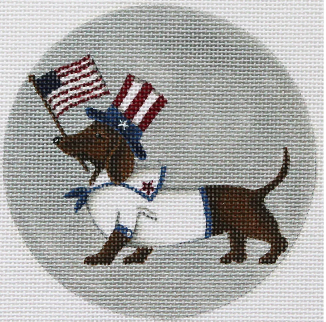 4th of July Dachshund Ornament Canvas
