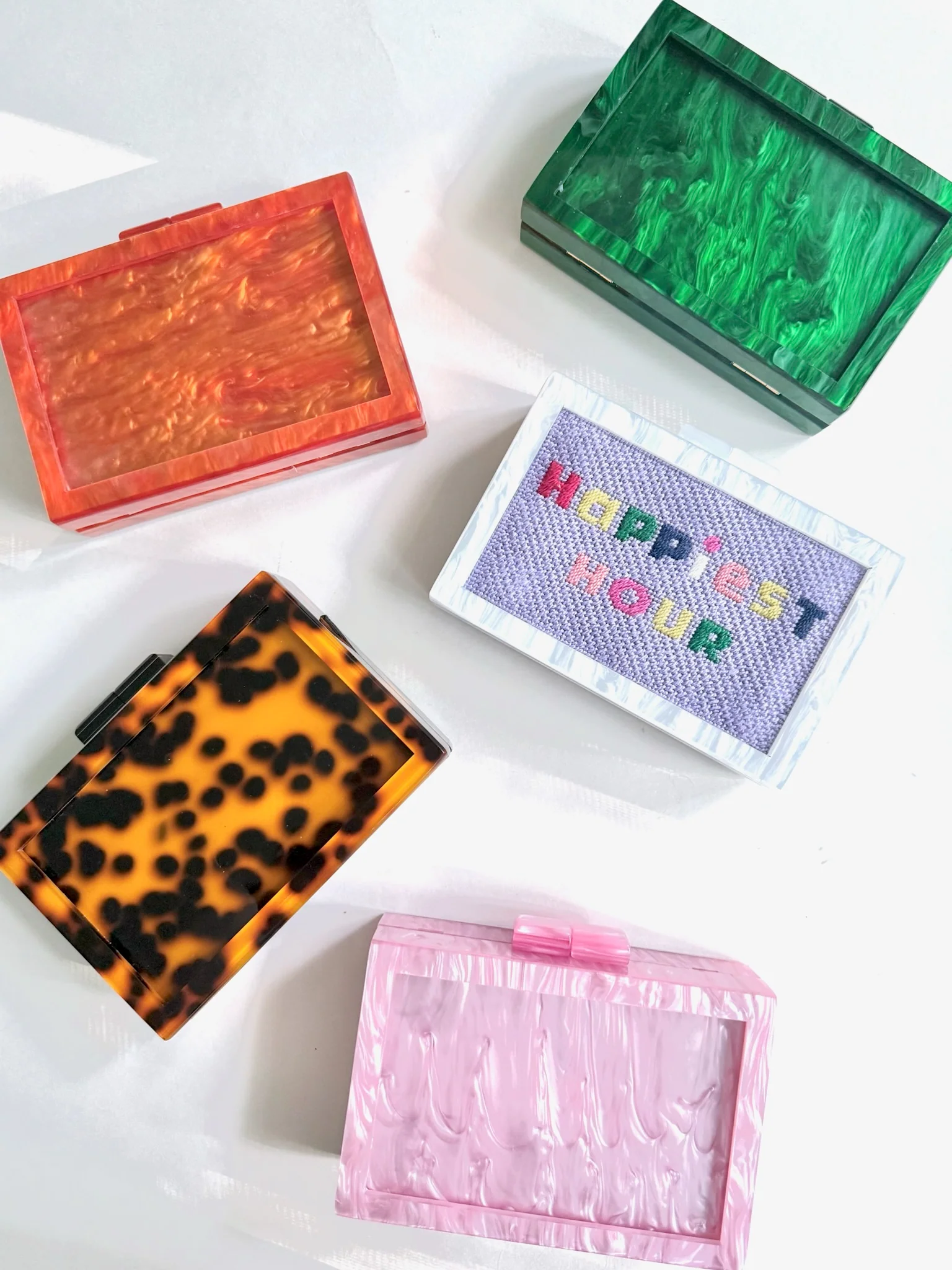 Colorful Self Finishing Acrylic Box Clutch - Image 7