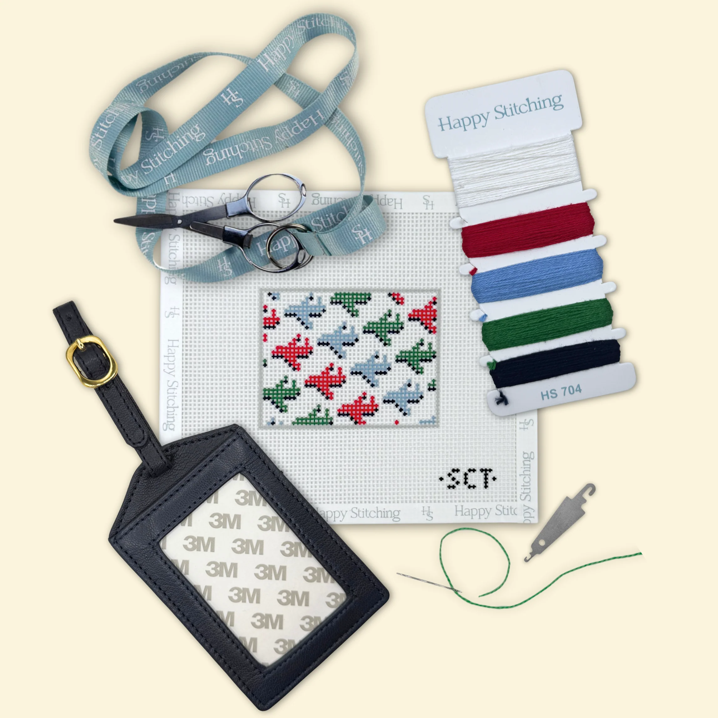 "Airplane Mode" Happy Stitching All-In-One Luggage Tag Kit