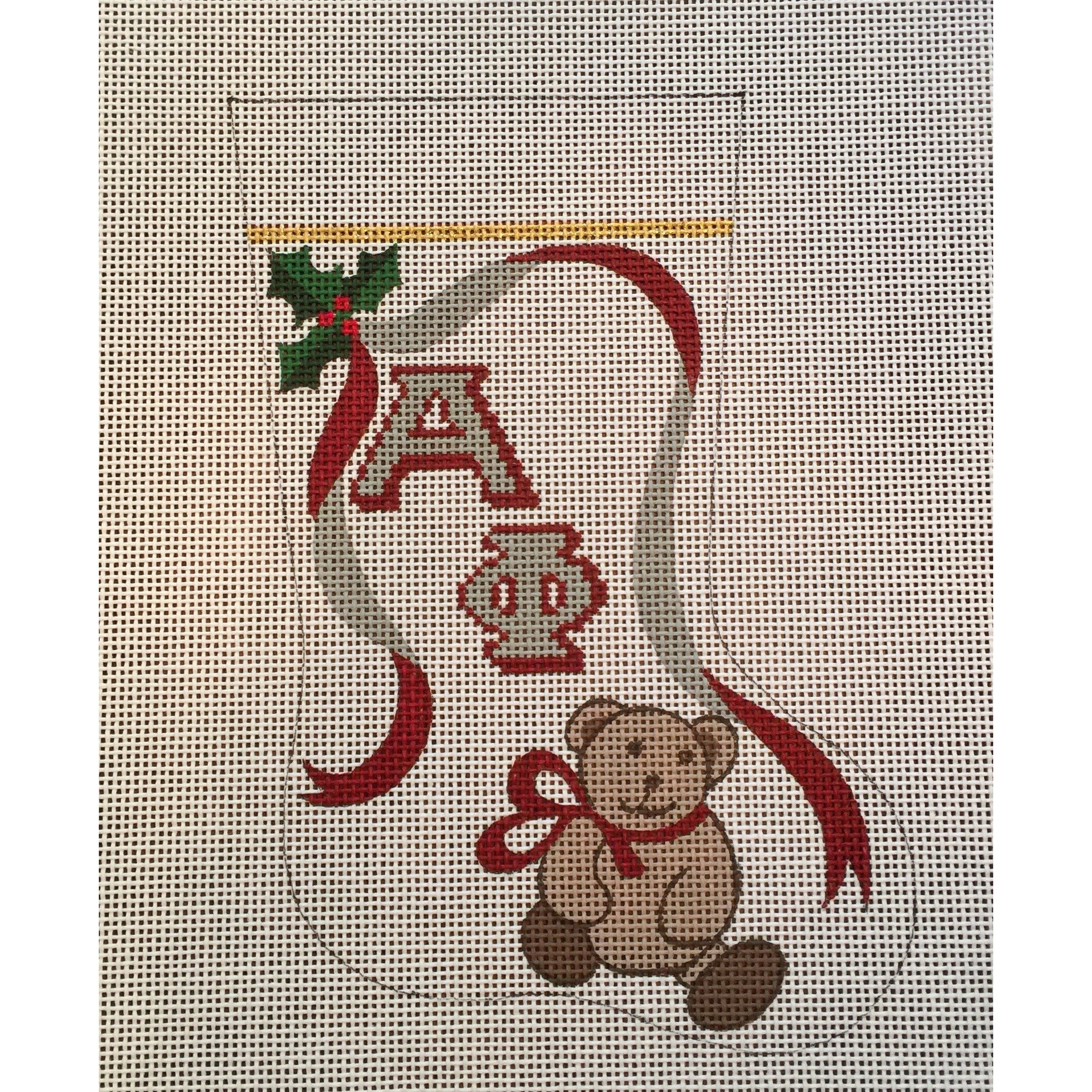 Alpha Phi Bear Mini Sock Canvas