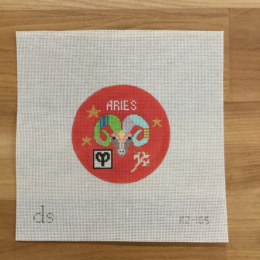 Aries Zodiac Round Canvas