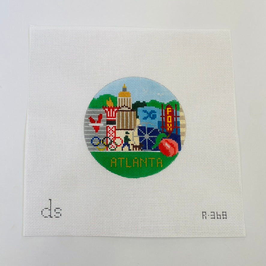 Atlanta Travel Round Canvas