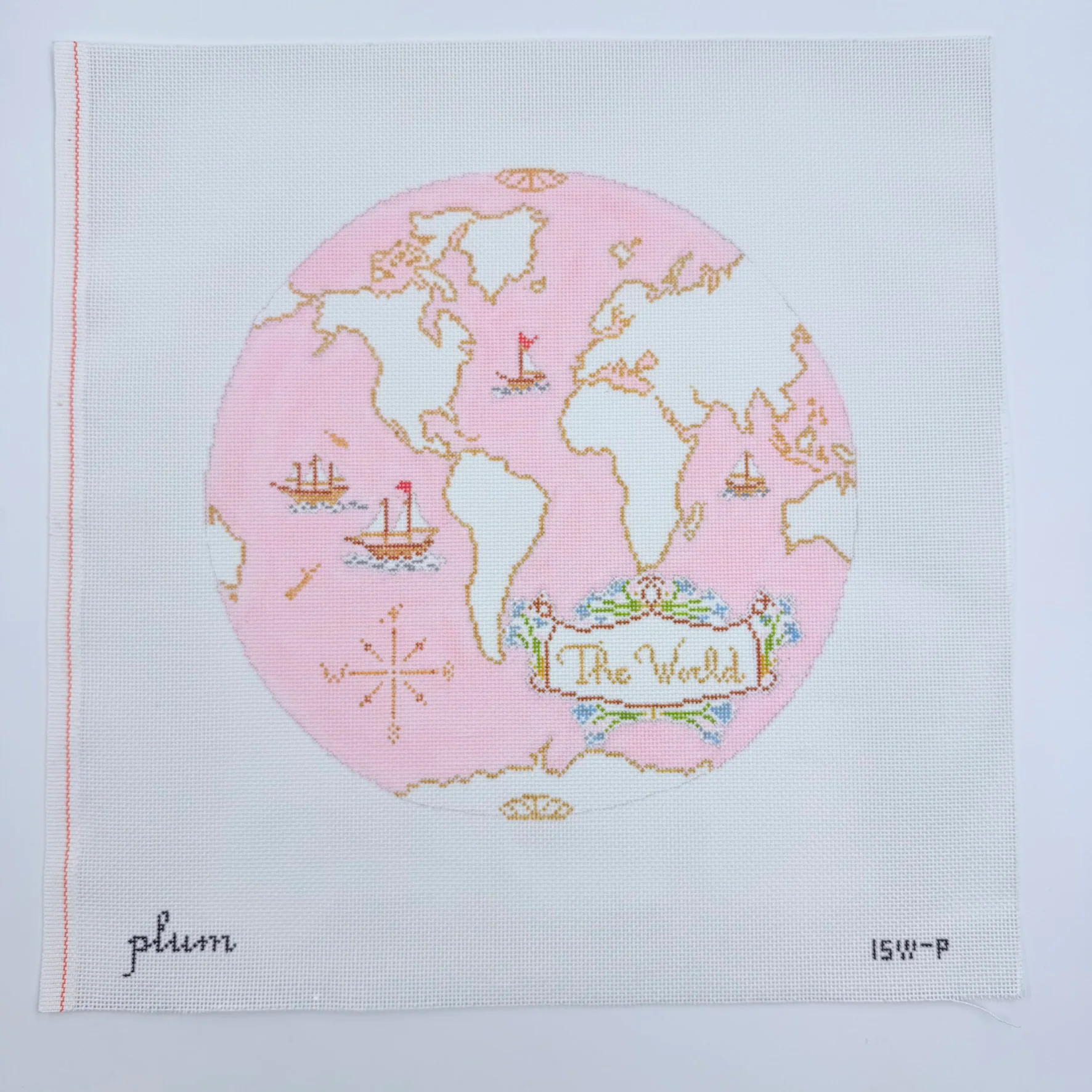 Atlas in Pink Needlepoint Canvas