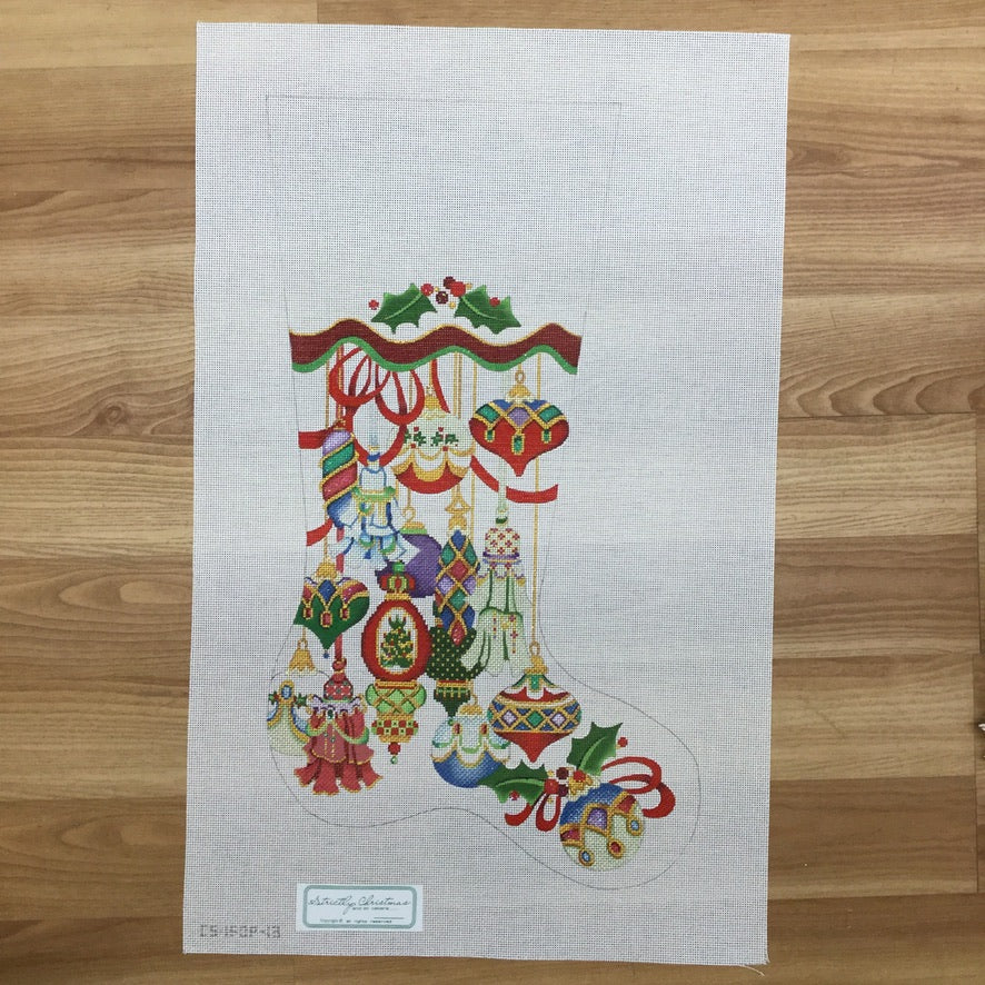 Bauble Ornaments Stocking Canvas