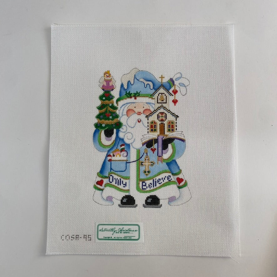 Believe Squatty Santa Canvas