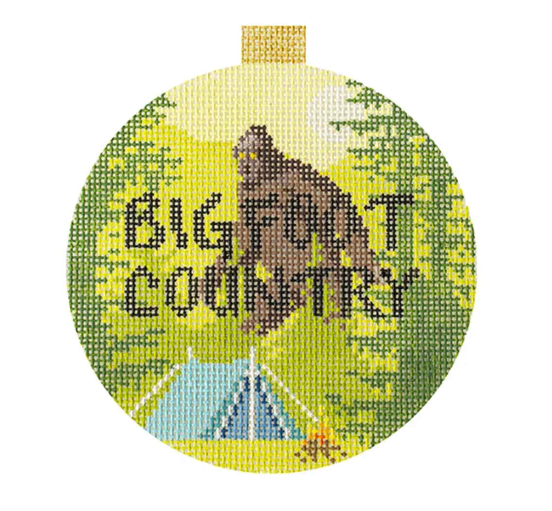Big Foot Country Round Needlepoint Canvas