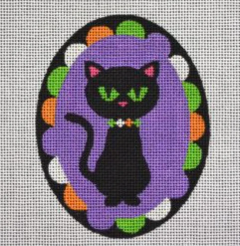Black Cat Ornament Canvas