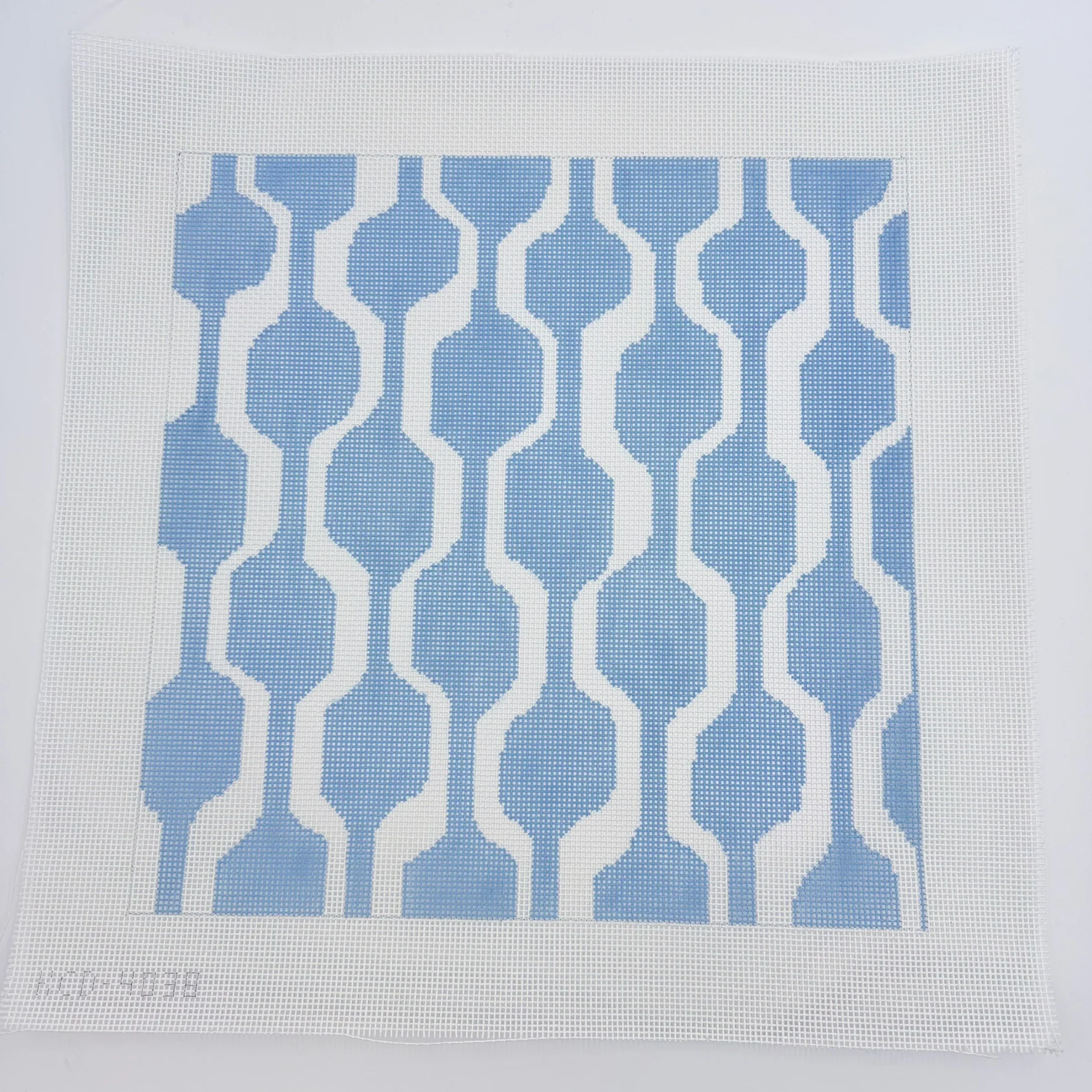 Blue and White Geometric Pillow