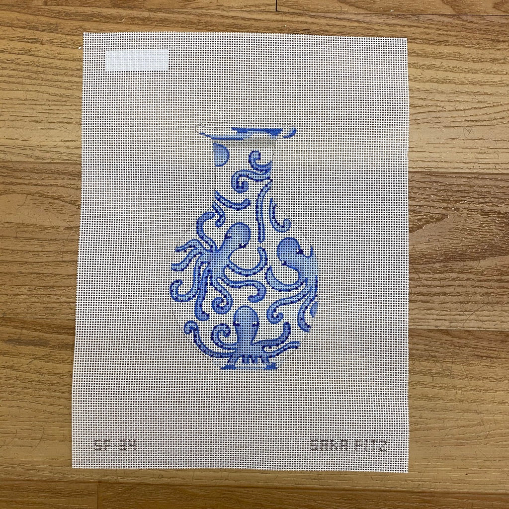 Blue Jardiniere with Octopus Canvas