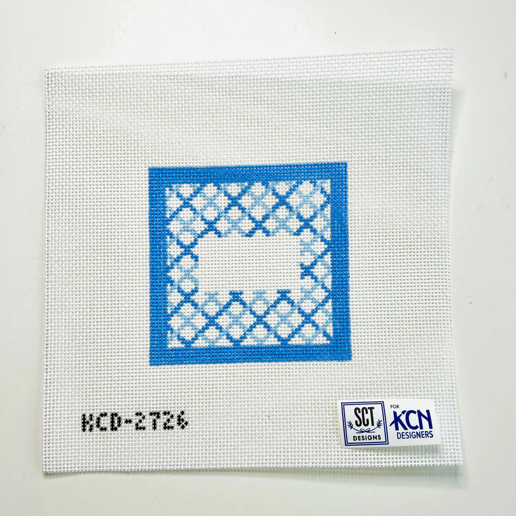 Blue Lattice Square Canvas