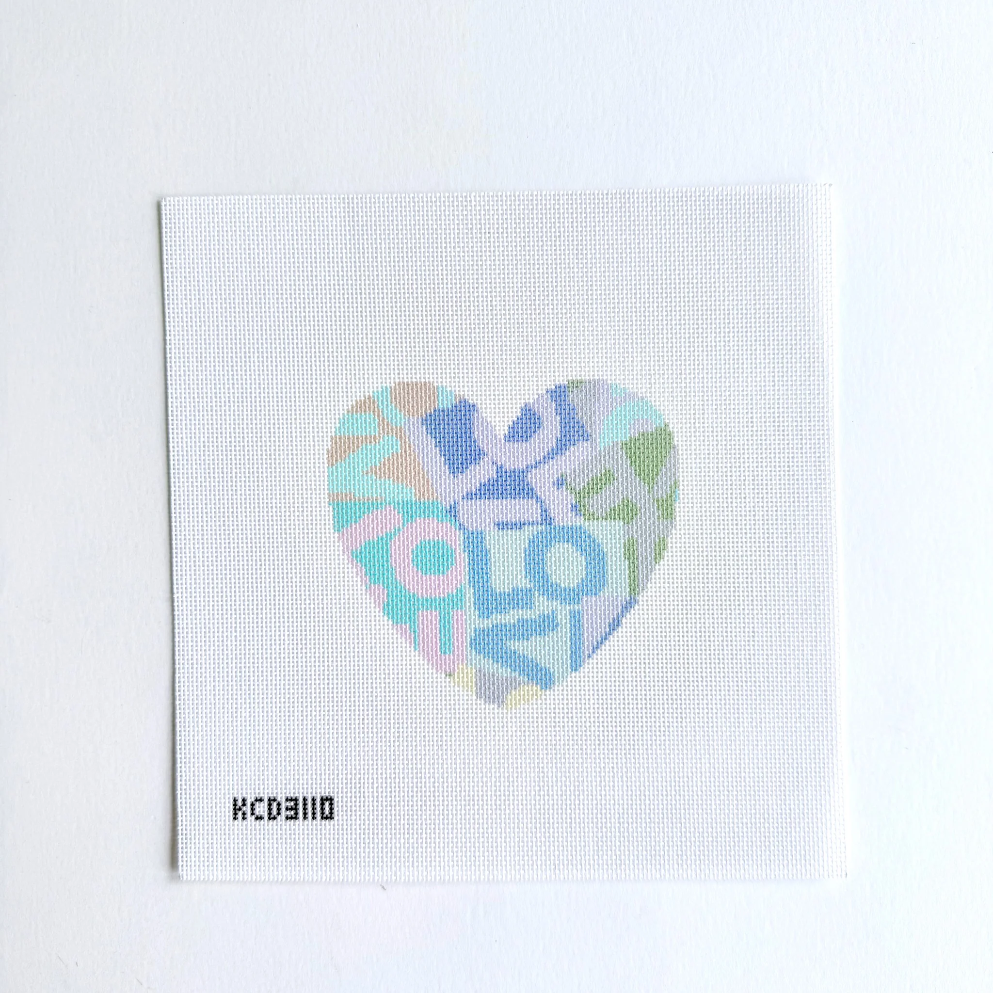 Blue Love Layer Heart Canvas
