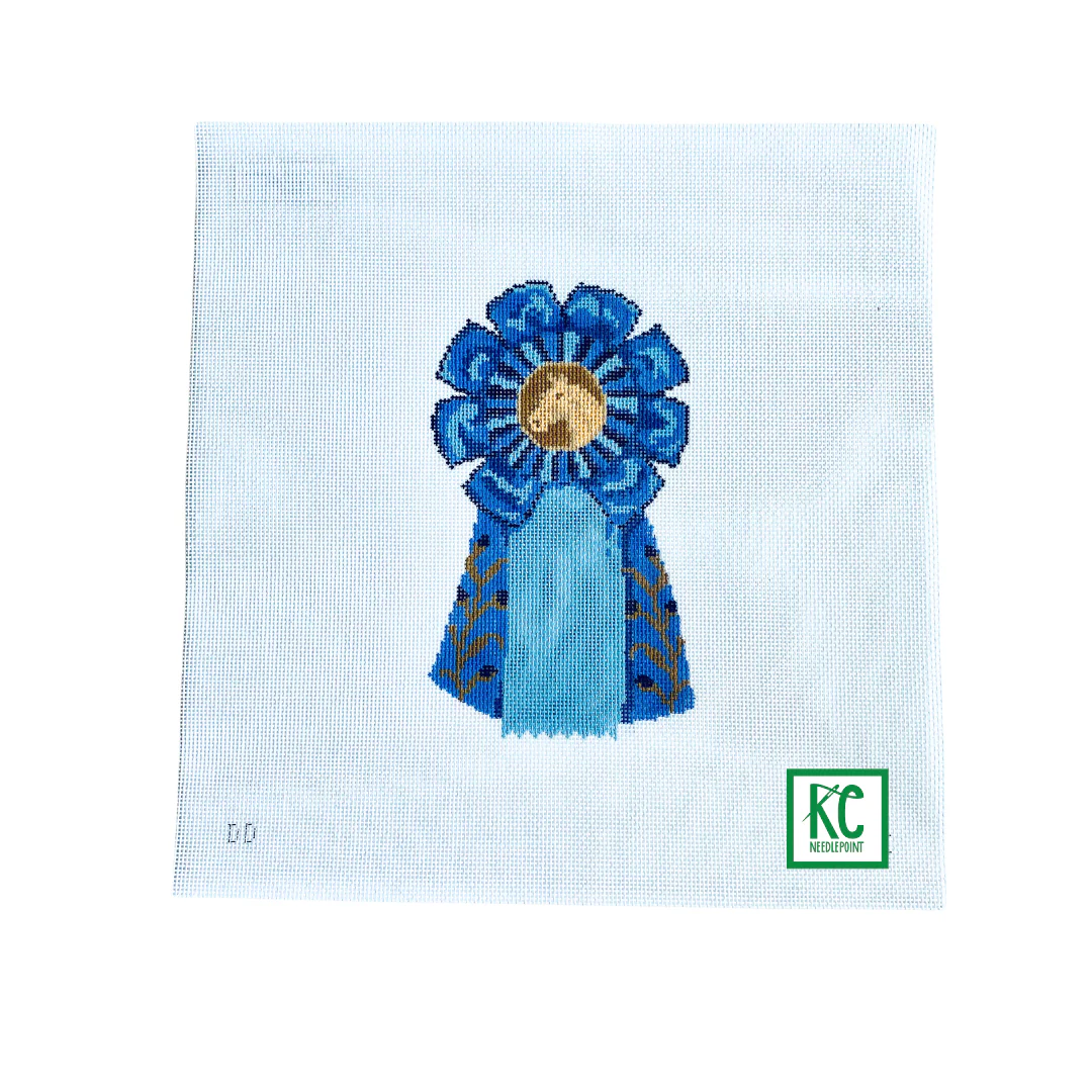 Blue Rosette Ribbon Canvas