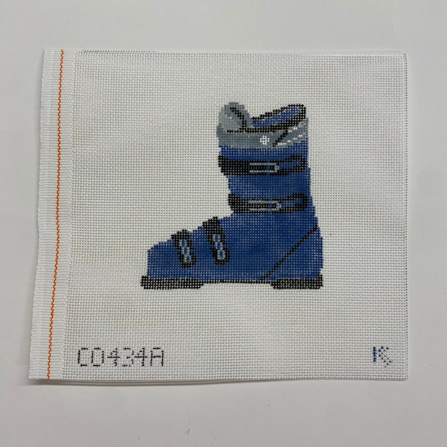 Blue Ski Boot Canvas