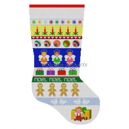 Angel Stripe Stocking Canvas