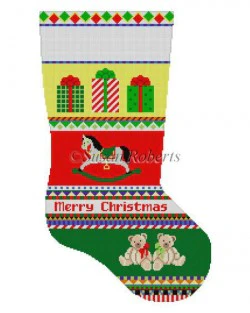 Bold Stripe Rocking Horse Stocking Canvas
