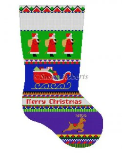 Bold Stripe Santa Stocking Canvas