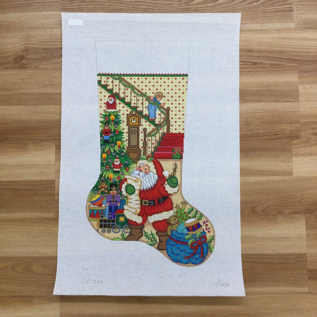 Boy Down the Stairs Stocking Canvas 7336
