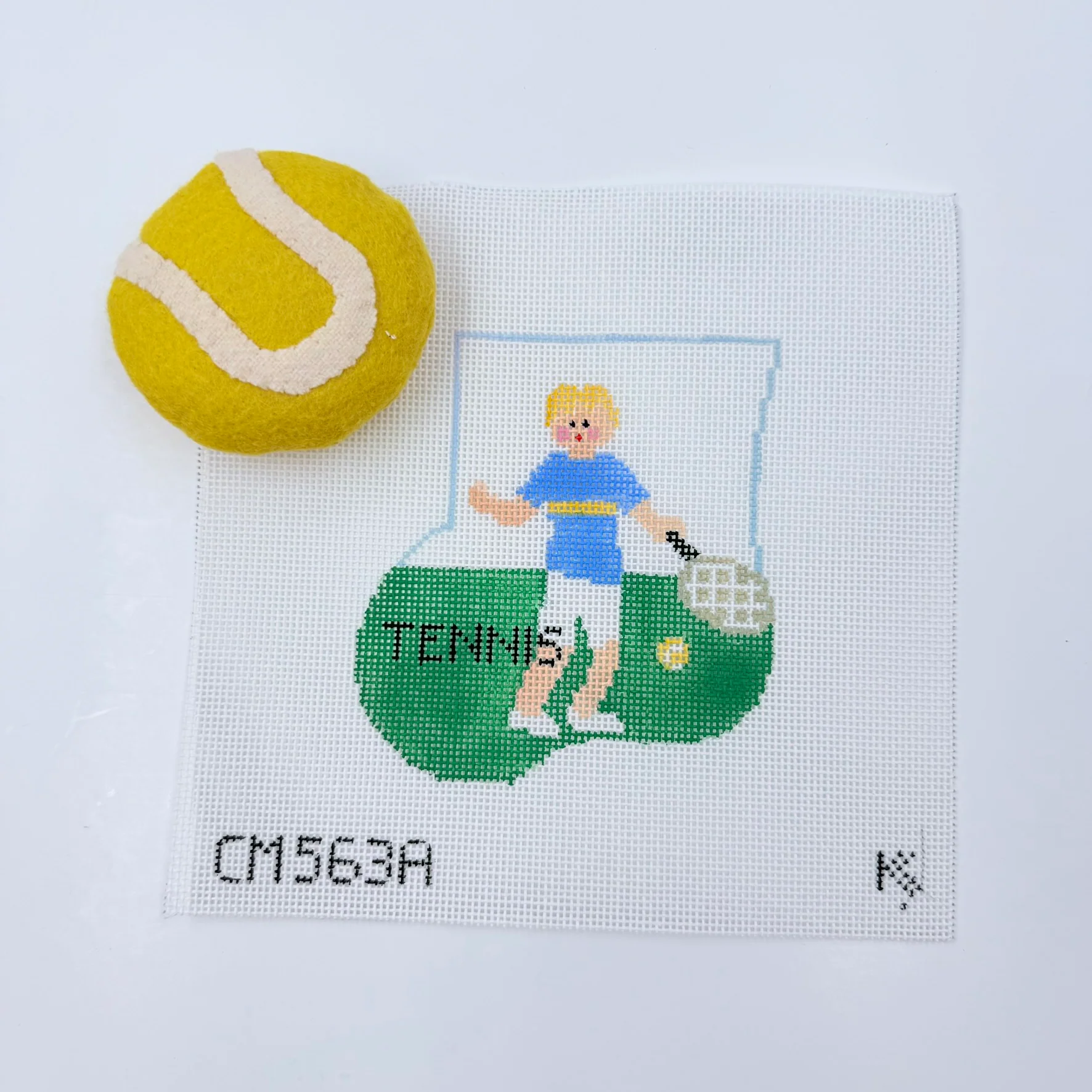 Boy Tennis with Ball Mini Sock Canvas