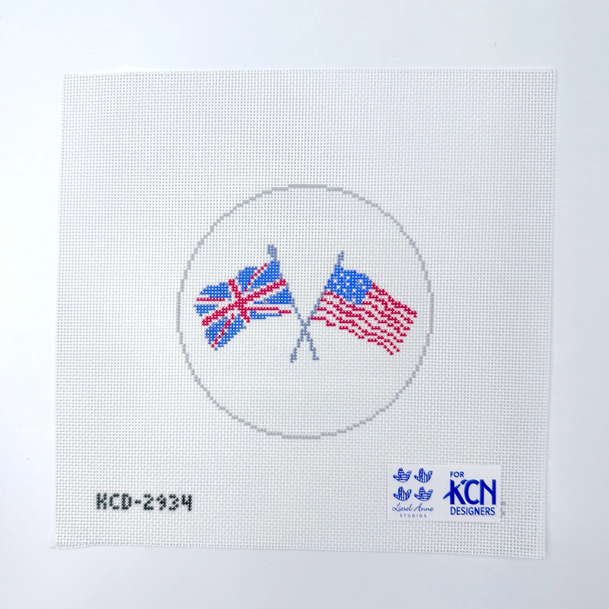 British/American Flag Needlepoint Canvas