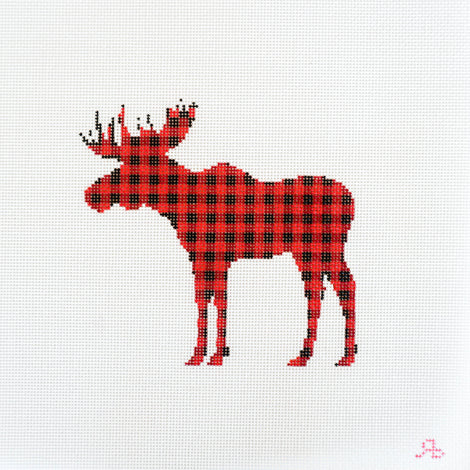 Buffalo Plaid Moose Canvas