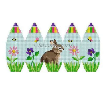 Bunny in Flowers Egg Canvas