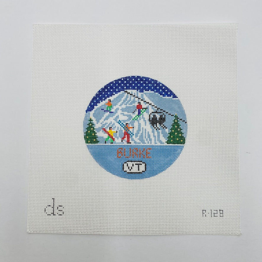 Burke Travel Round Needlepoint Canvas