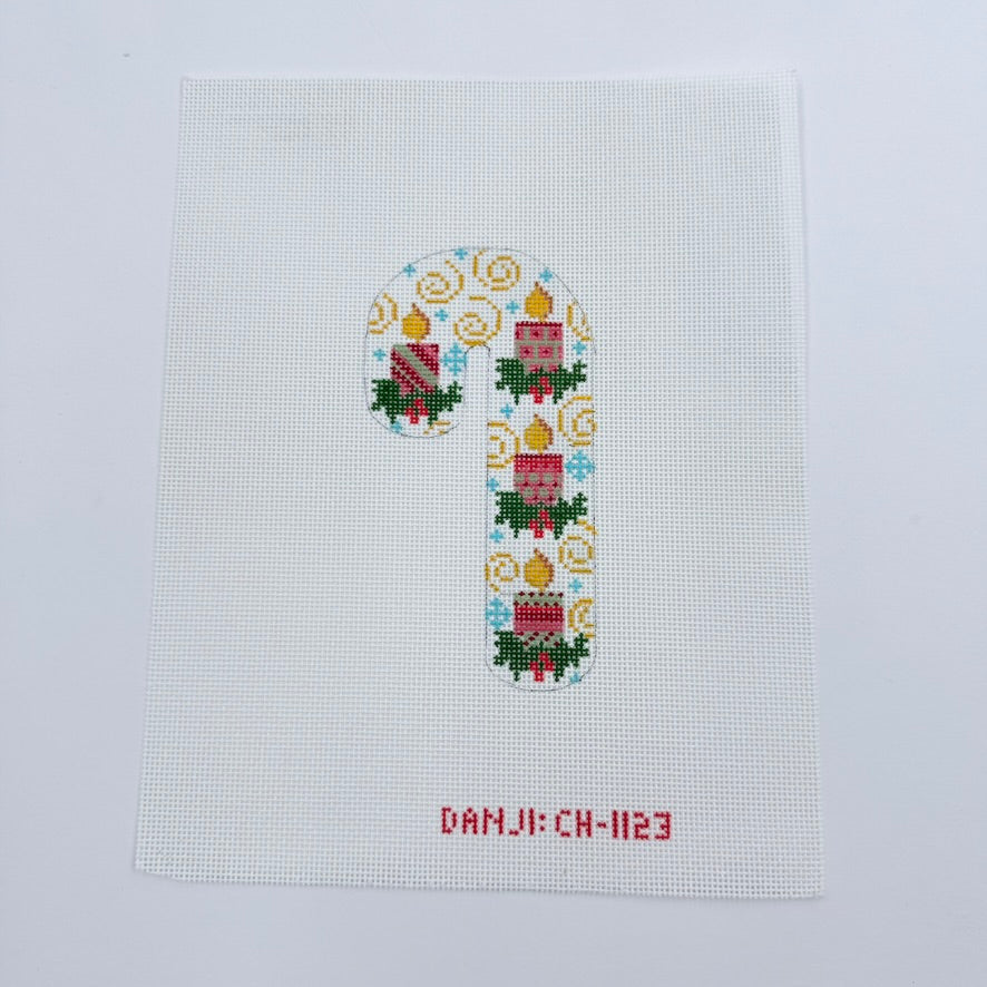 Candles Candy Cane Canvas