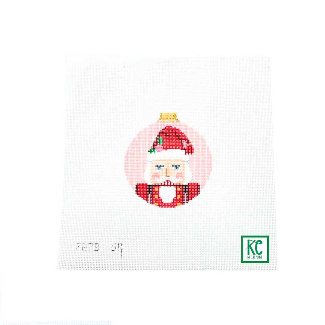 Candy Santa Nutcracker Round Canvas