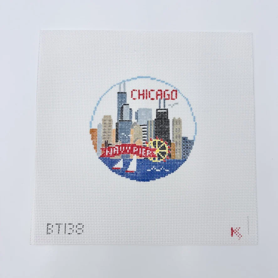 Chicago Travel Round Canvas