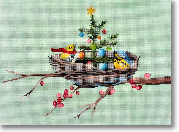 Christmas in the Nest Pillow Canvas