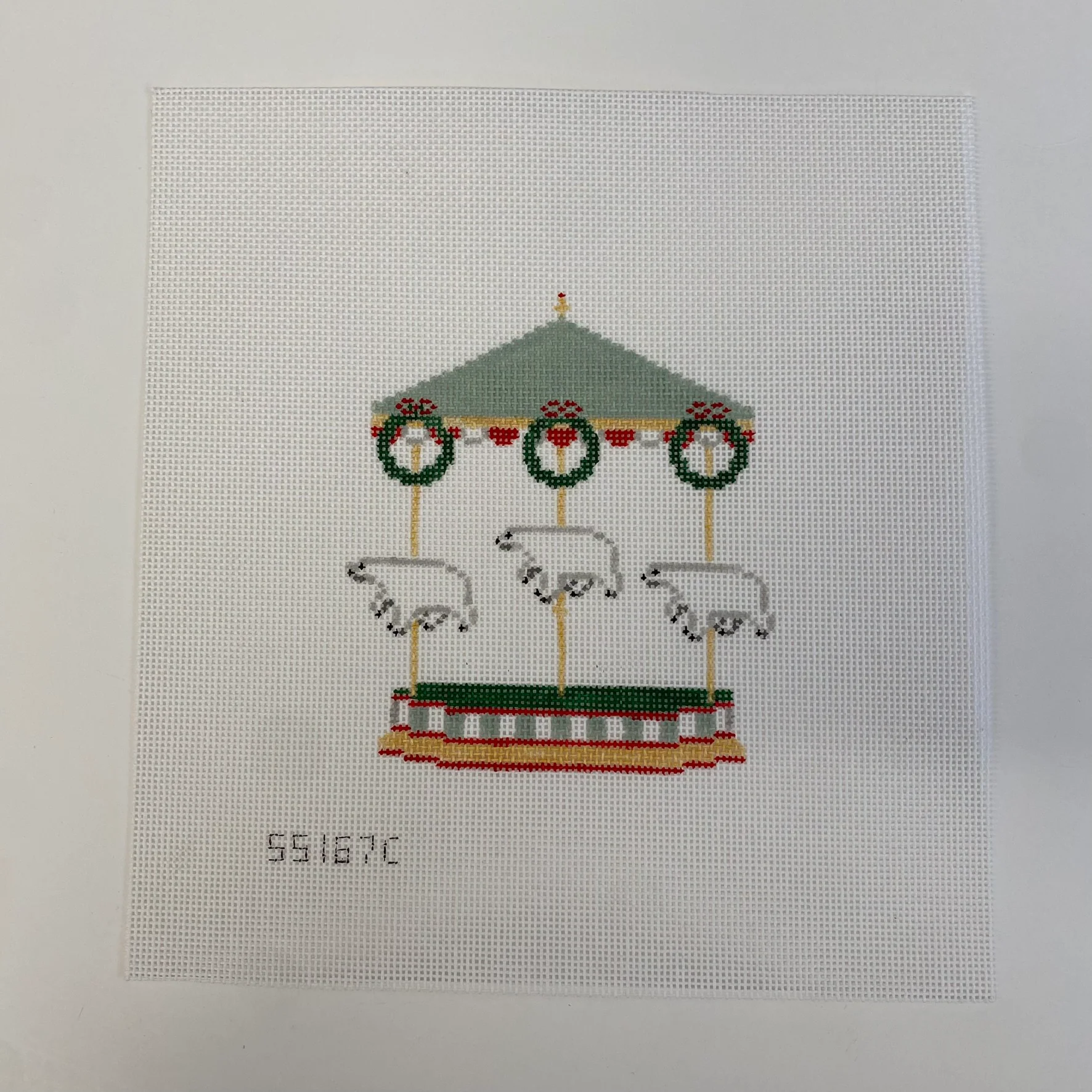 Christmas Polar Bears Carousel Canvas