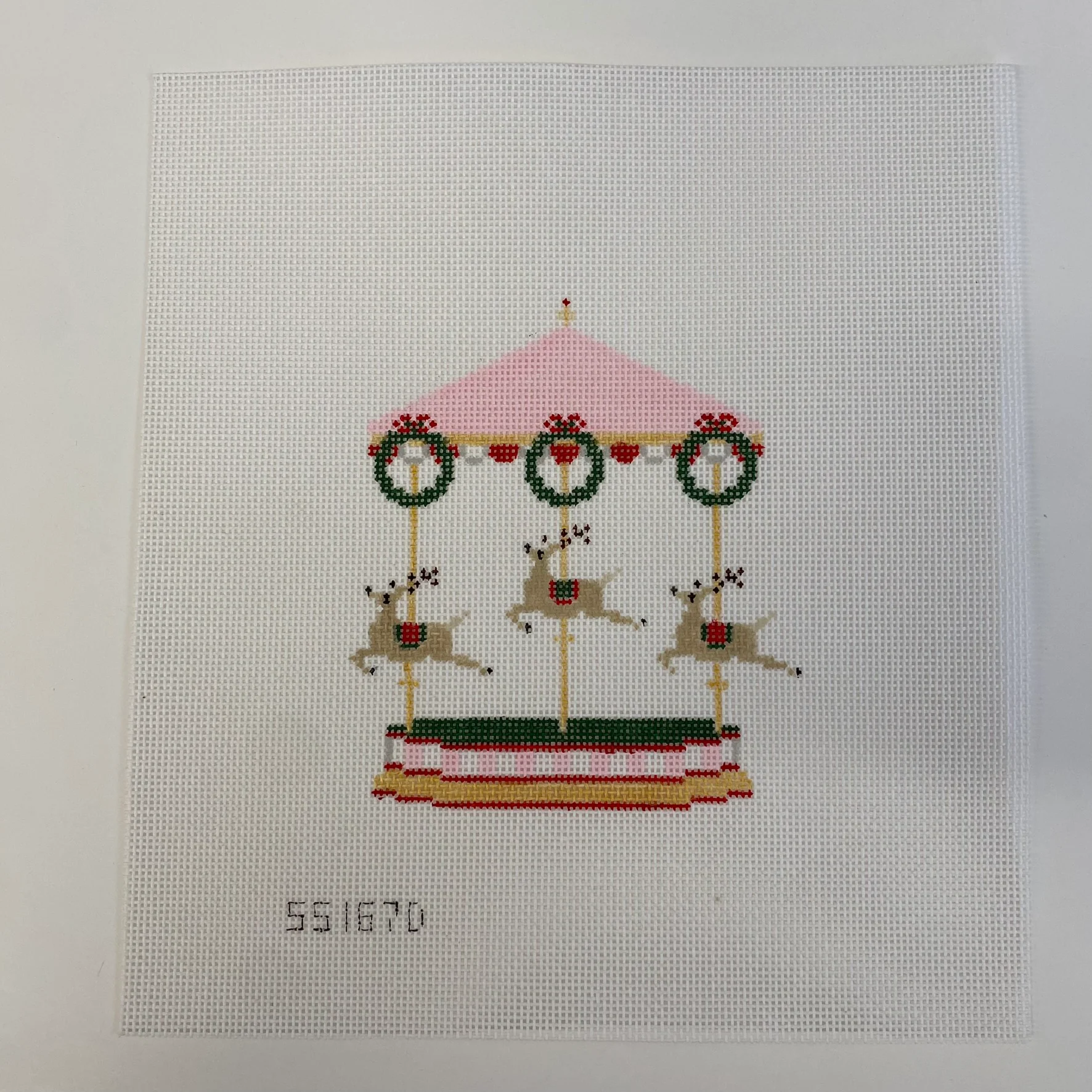 Christmas Reindeer Carousel Canvas