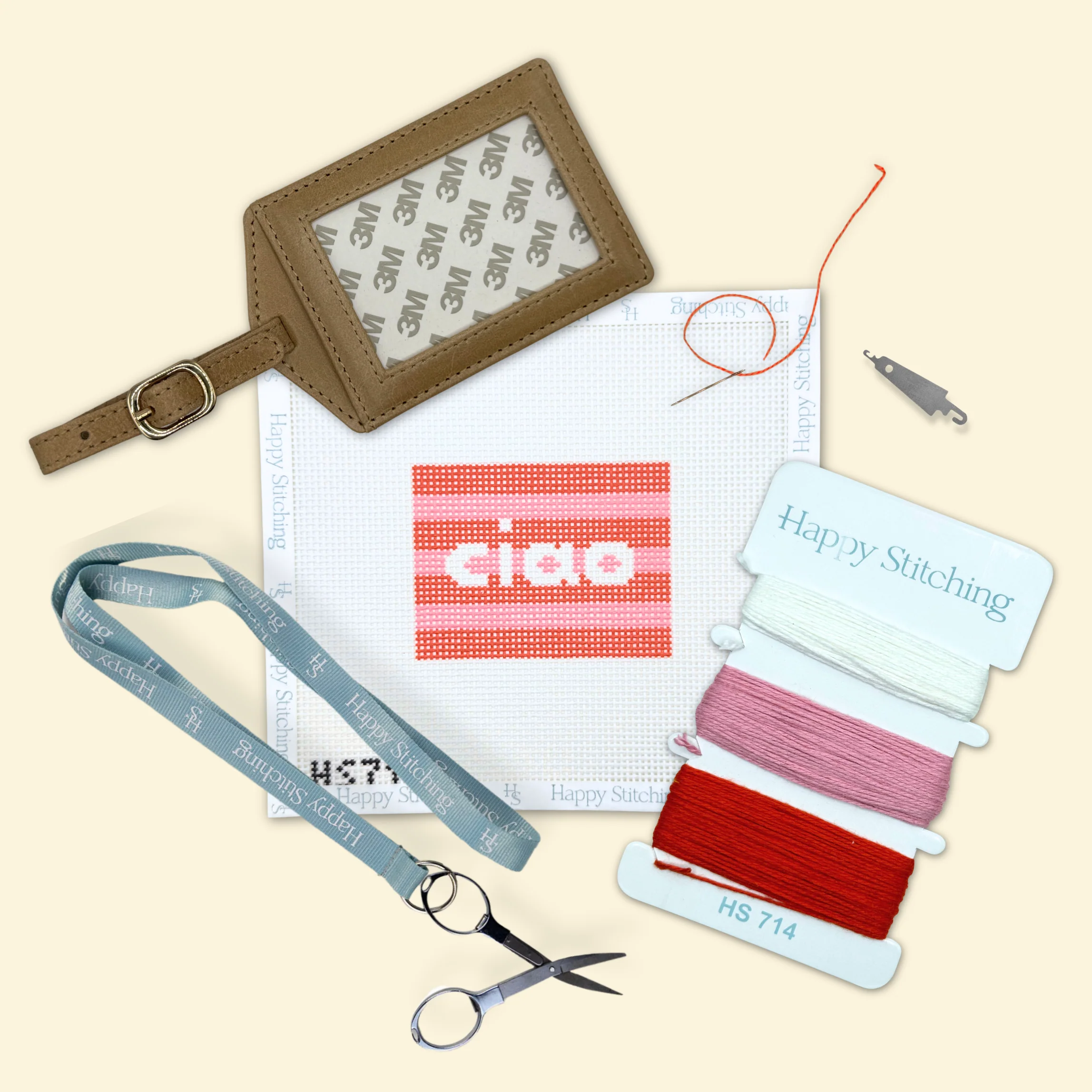 "Ciao" Happy Stitching All-In-One Luggage Tag Kit
