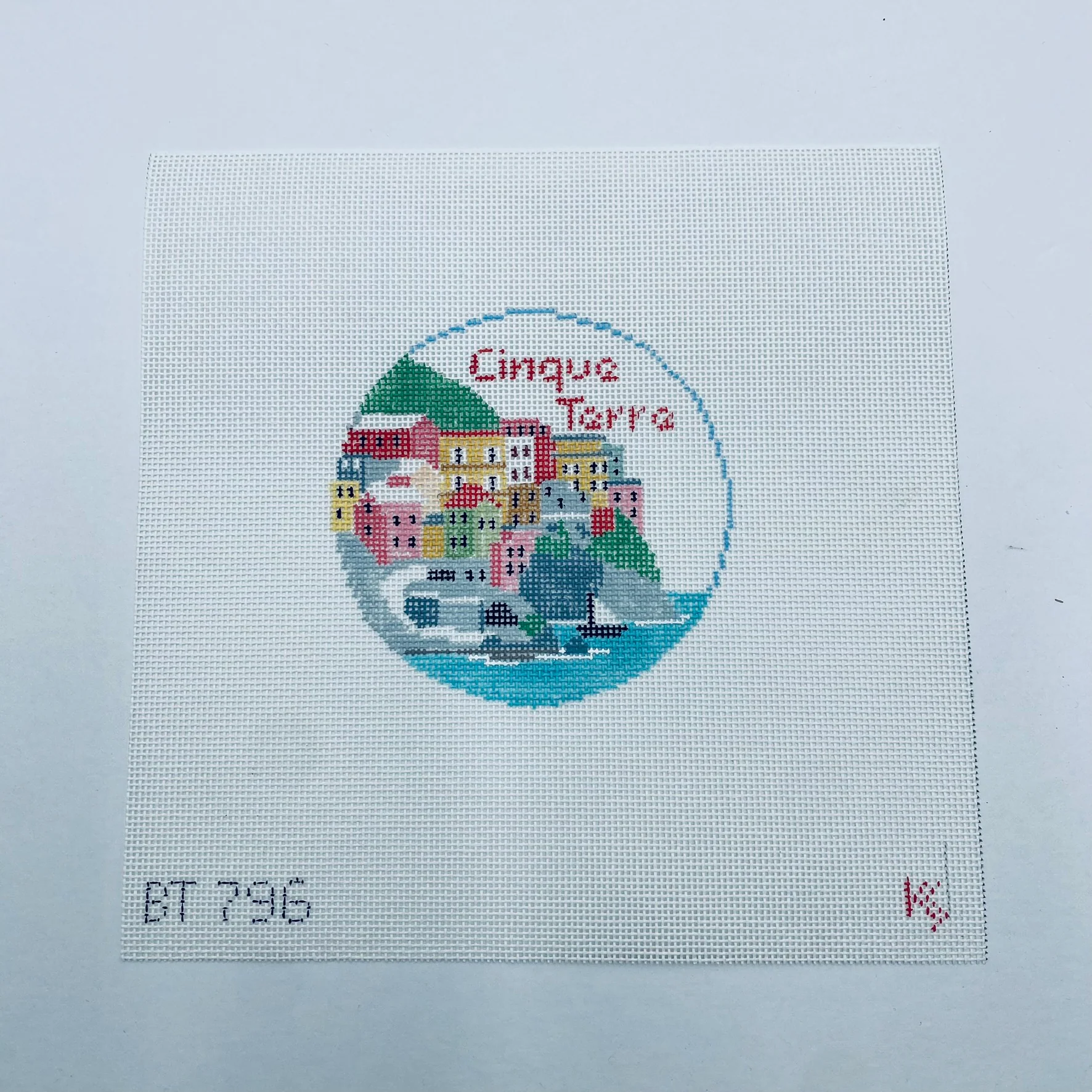 Cinque Terre Travel Round Canvas