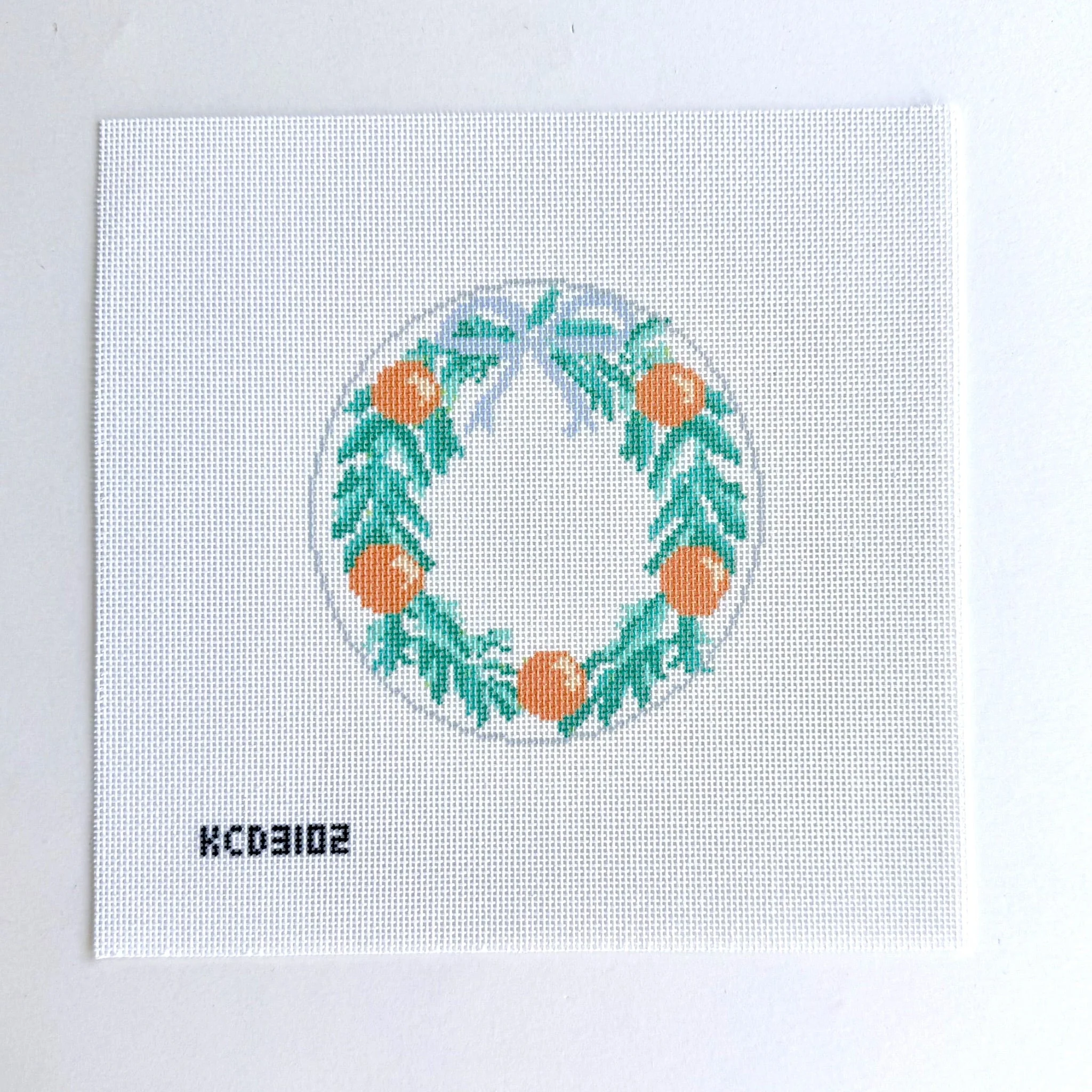 Citrus Wreath Ornament Round Canvas