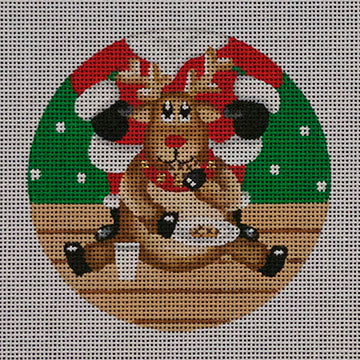 Cookie Eating Reindeer Canvas