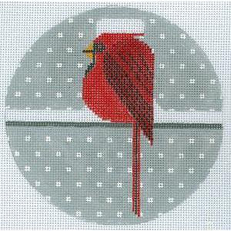 Cool Cardinal Round Canvas