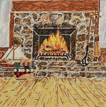 Cozy Fire Needlepoint Canvas