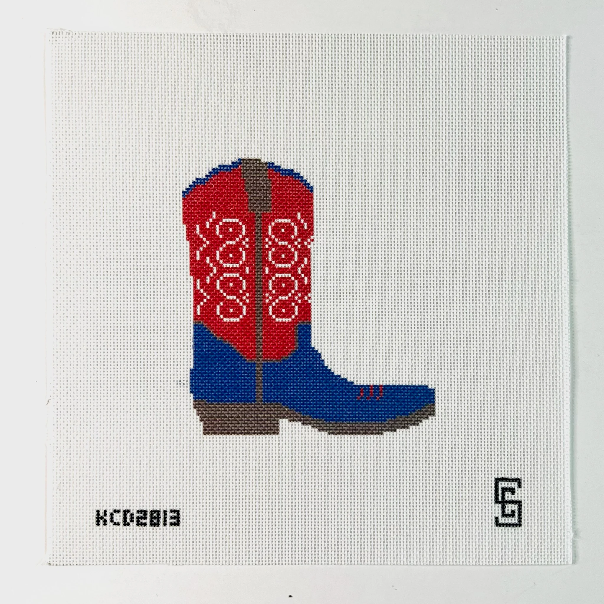 Red and Blue Cowboy Boot Canvas