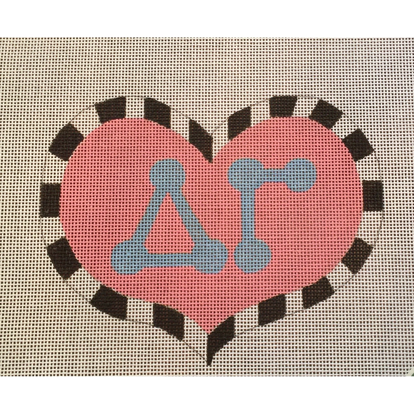 Delta Gamma Large Heart Canvas