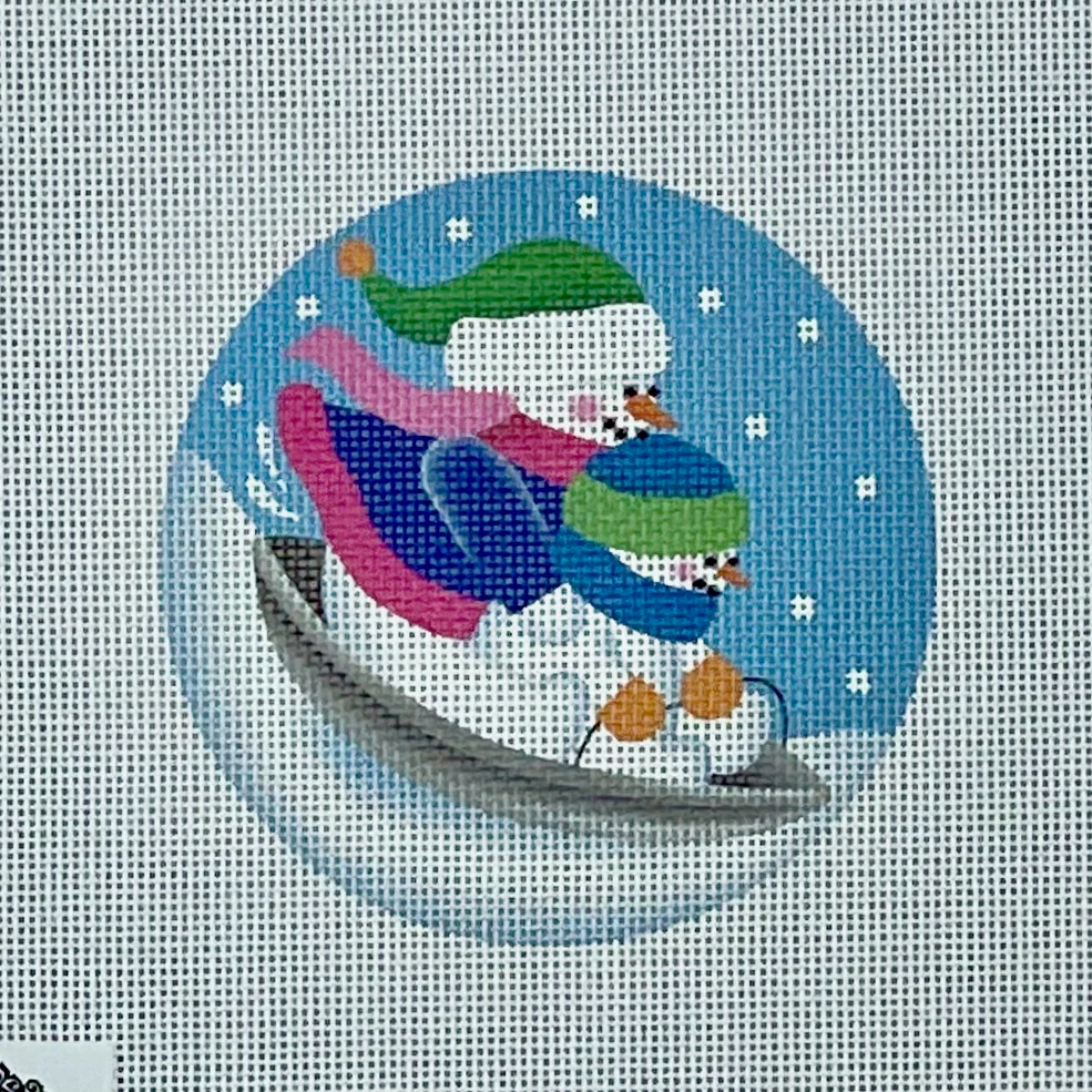 Disc Sledding Snowmen Canvas