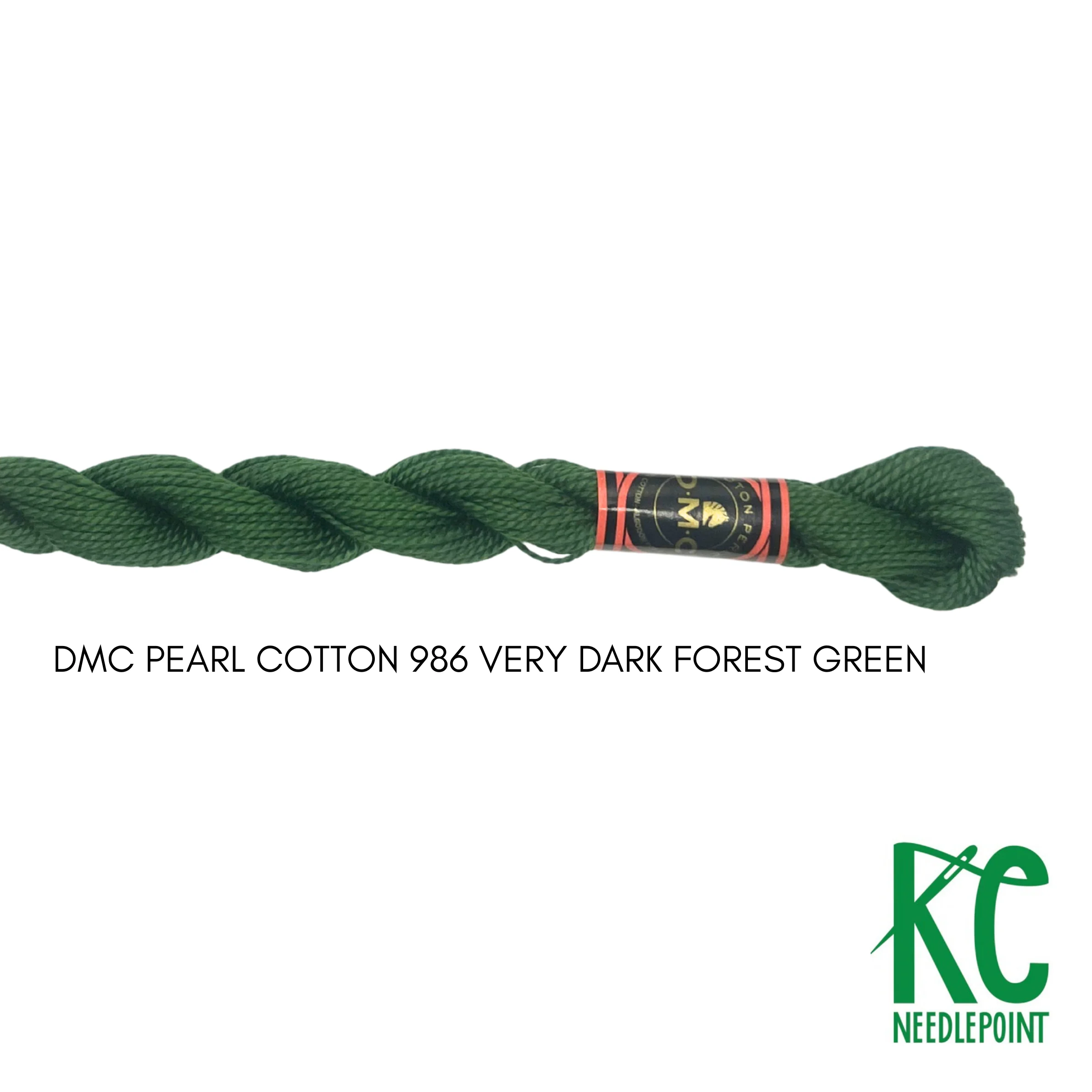 DMC 3 Pearl Cotton 986 Very Dark Forest Green