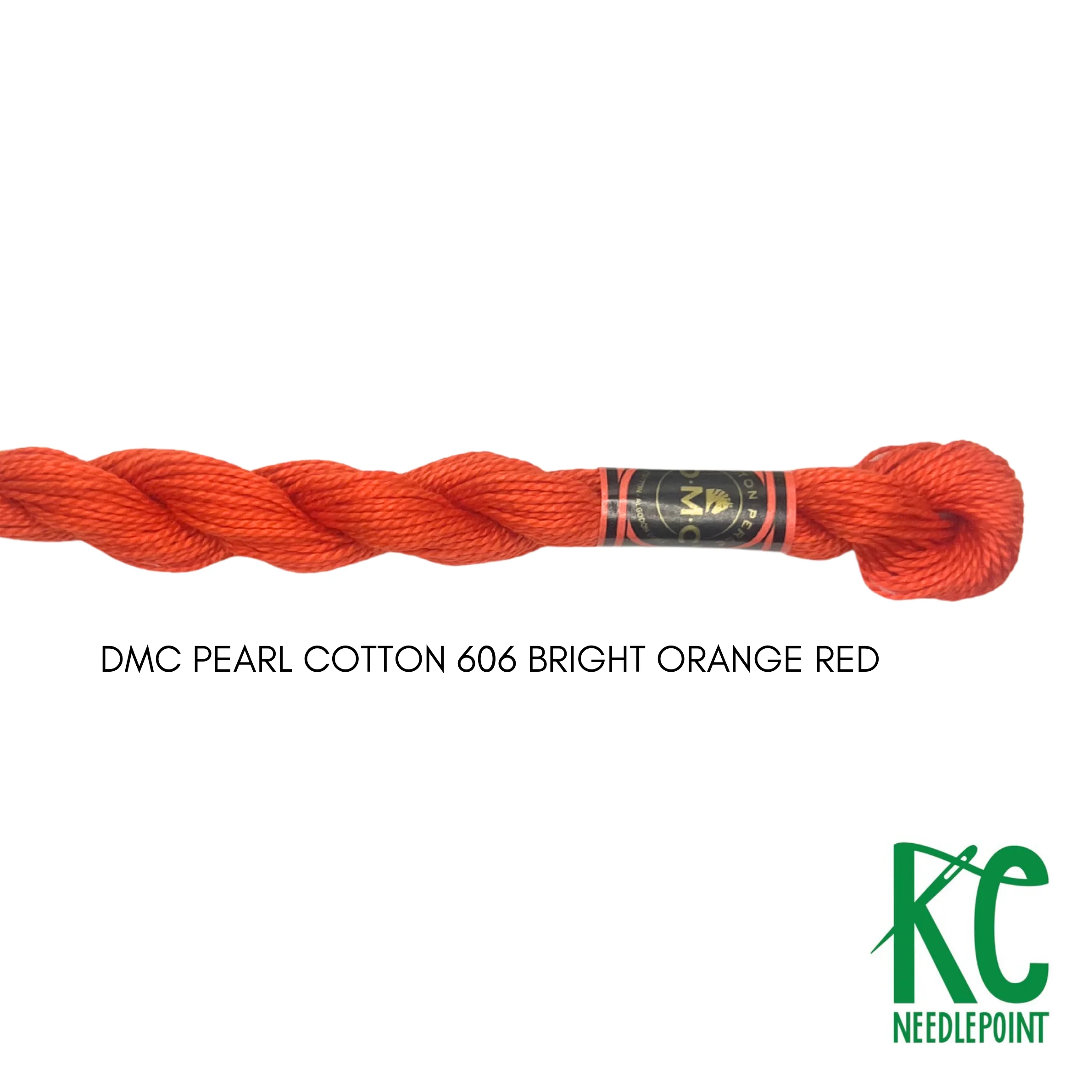 DMC 5 Pearl Cotton 606 Bright Orange Red
