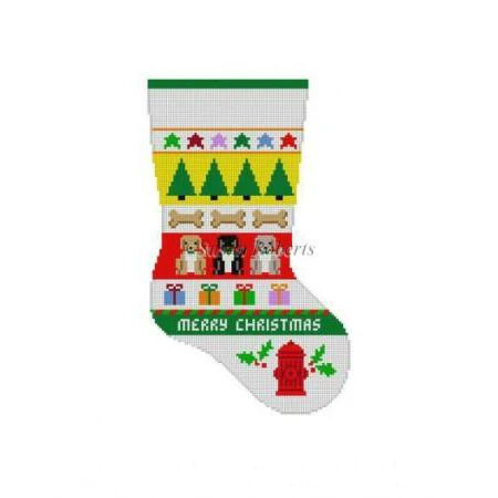 Dog Stripe Stocking Canvas