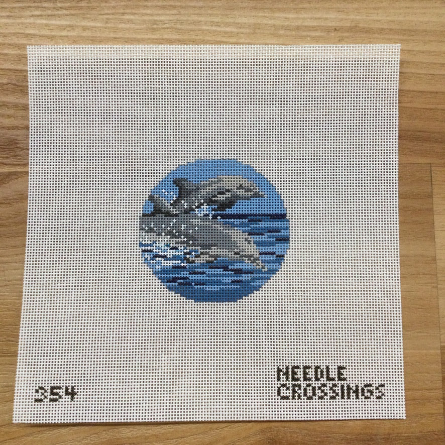 Dolphins Round Canvas