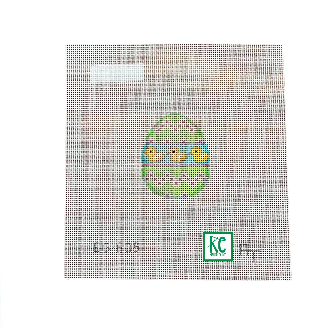 Ducks on Lime Chevron Mini Egg Canvas
