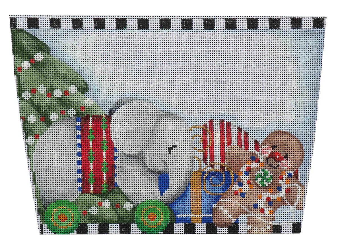 Elephant on Wheels Stocking Topper Canvas