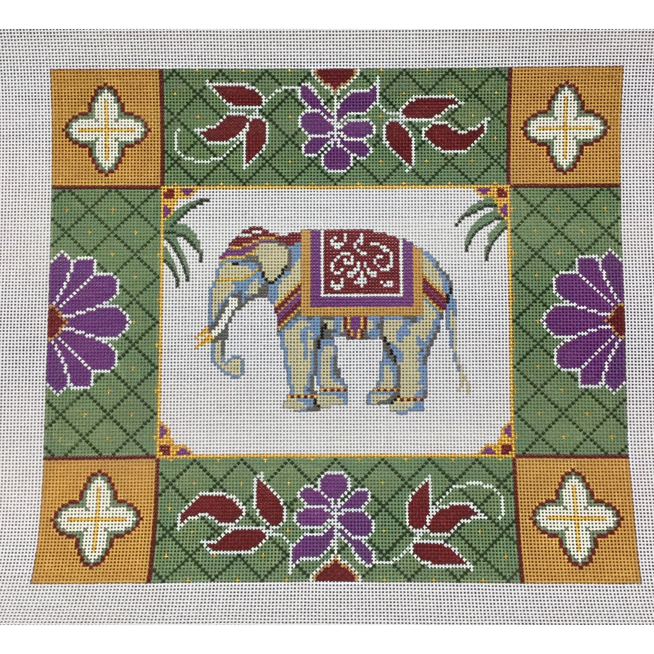 Elephant Pillow Needlepoint Canvas