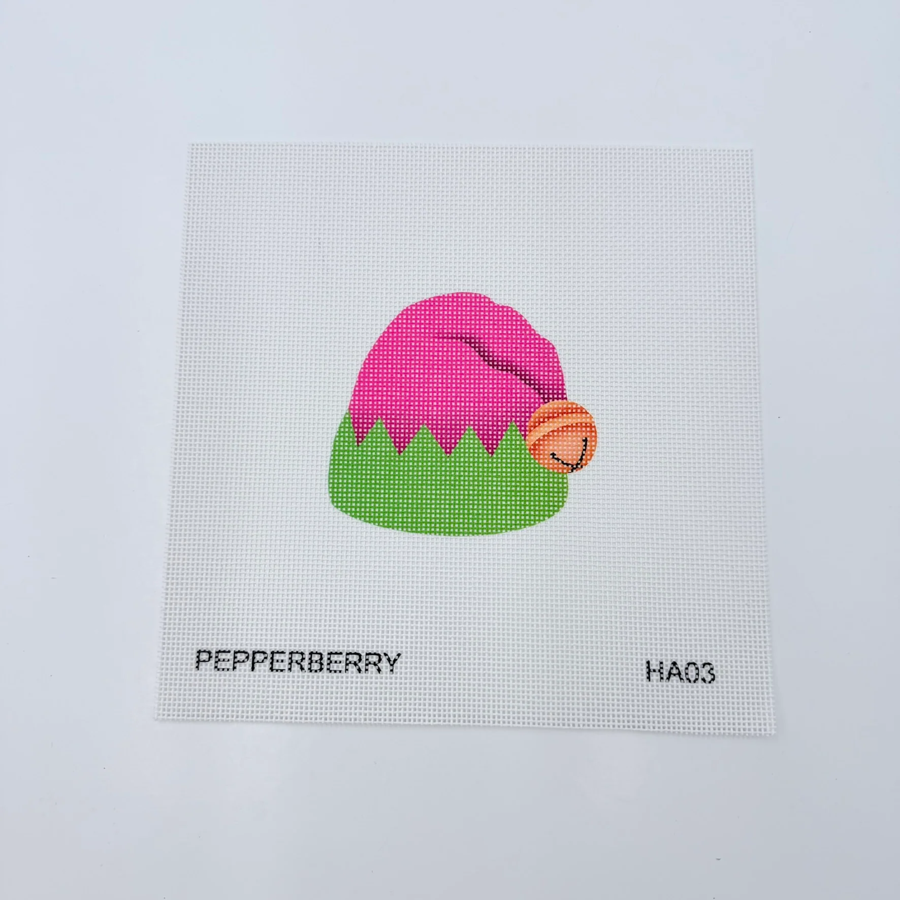 Elf Hat Pink and Green Canvas